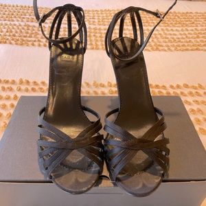 Zara Black Sandalia Raso Strapped Heels